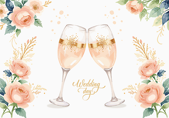 손글씨 꽃 분홍색 결혼 일러스트 사랑 사람없음 축하 샴페인 샴페인잔 감성 국내일러스트 AI파일 식물 감정 컬러 컨셉 술잔 주류 이벤트 파일형식 벡터