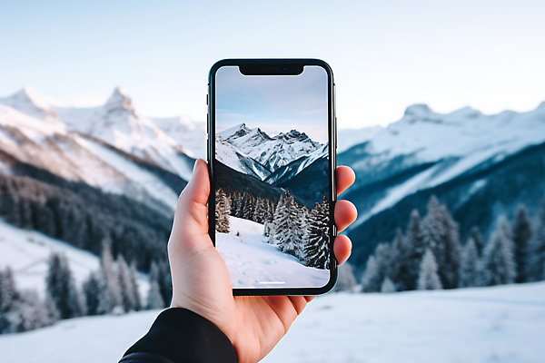 JPG 편집이미지 손 겨울 들기 풍경 신체부위 스마트폰 사진촬영 눈 디지털합성 설산 편집실사 AI인물포토 AI콘텐츠 자연요소 계절 모션 날씨 산 사람 핸드폰 스마트기기 촬영 CG 파일형식 AI포토