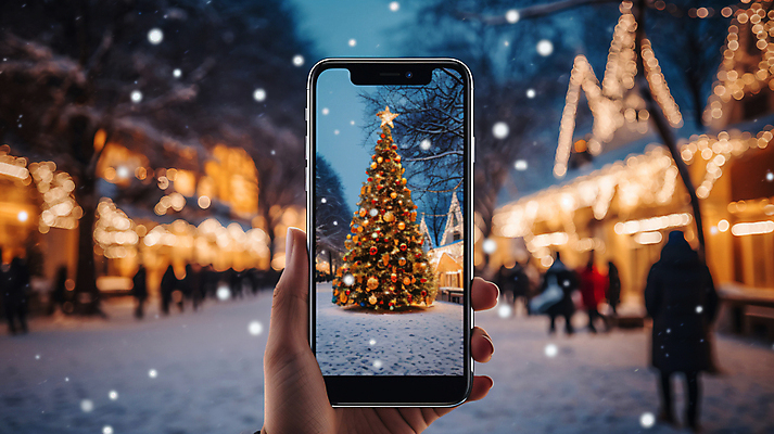 JPG 편집이미지 손 겨울 거리 들기 풍경 신체부위 스마트폰 크리스마스트리 사진촬영 눈 디지털합성 보케 편집실사 AI인물포토 AI콘텐츠 자연요소 계절 크리스마스 모션 날씨 사람 핸드폰 스마트기기 촬영 CG 파일형식 AI포토
