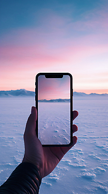 JPG 편집이미지 손 겨울 하늘 들기 풍경 신체부위 스마트폰 일출 사진촬영 눈 디지털합성 편집실사 AI인물포토 AI콘텐츠 자연요소 계절 모션 날씨 사람 핸드폰 스마트기기 노을 촬영 CG 파일형식 AI포토