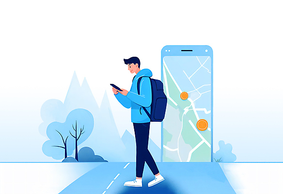 전신 PSD 나무 남자 도로 여행 일러스트 안내 한명 들기 성인 파란색 스마트폰 여행객 걷기 행선지 위치 약도 길찾기 네비게이션 성인남자한명만 국내일러스트 식물 1 길 컬러 지도 교통시설 모션 사람 핸드폰 스마트기기 남자한명만 성인남자만 파일형식