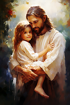 JPG 전신 여자 남자 기독교 어린이 일러스트 안기 추상 함께함 미술 미소 들기 소녀 상반신 성인 두명 예수 유화 들어올리기 국내일러스트 AI일러스트 AI콘텐츠 종교 컨셉 무늬 모션 문화예술 표정 사람 신_종교 파일형식