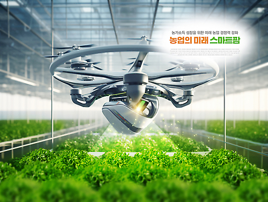 PSD 편집이미지 밭 농업 채소 미래 기술 실내 사람없음 농장 농사 기계 시설 기술혁신 드론 스마트팜 이미지편집 산업 컨셉 내부 혁명 파일형식