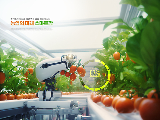 PSD 편집이미지 밭 농업 채소 방울토마토 미래 기술 실내 사람없음 농장 농사 기계 시설 기술혁신 로딩 스마트팜 이미지편집 산업 컨셉 토마토 내부 혁명 파일형식