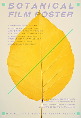 PSD 식물 포스터 낙엽 잎 일러스트 나뭇잎 타이포그라피 사람없음 그래픽 노란색 빈티지 분위기 인쇄 판화 국내일러스트 문자 컬러 컨셉 미술 파일형식