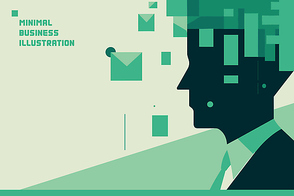 디자인 남자 실루엣 일러스트 비즈니스 편지봉투 한명 상반신 성인 초록색 금융 비즈니스맨 이메일 심플 얼굴없음 성인남자한명만 미니멀 국내일러스트 AI파일 1 컬러 봉투 촬영기법 사람 경제 직장인 편지 남자한명만 성인남자만 파일형식 벡터