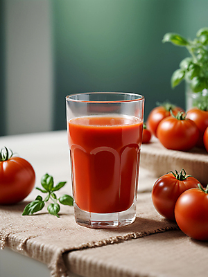 JPG 편집이미지 음료 잎 토마토 탁자 잔 건강 사람없음 빨간색 주스 직물 신선 디지털합성 토마토주스 편집소스 편집실사 AI포토 AI콘텐츠 식물 식기 컬러 가구 채소 야채주스 CG 파일형식