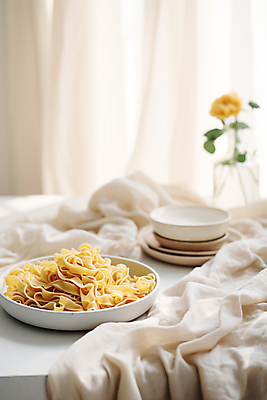 JPG 편집이미지 그릇 꽃 음식 잎 식재료 파스타 요리 사람없음 커튼 천 디지털합성 음식준비 파스타면 핸드메이드 홈메이드 편집실사 AI포토 AI콘텐츠 식물 식기 서양음식 직물 면류 CG 준비 만들기 파일형식