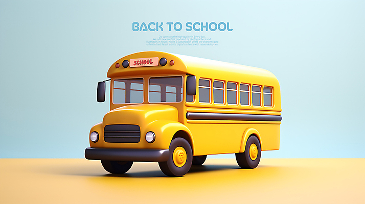 PSD 편집이미지 교육 학교 사람없음 노란색 스쿨버스 오브젝트 이미지편집 컬러 버스 파일형식