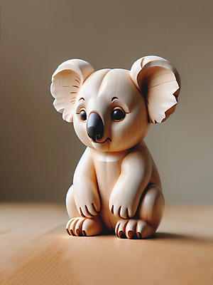 JPG 동물 편집이미지 조각 사람없음 목재 조각상 피규어 디지털합성 코알라 편집소스 이미지편집 편집실사 AI포토 AI콘텐츠 나무 재료 포유류 조형물 미니어처 CG 파일형식