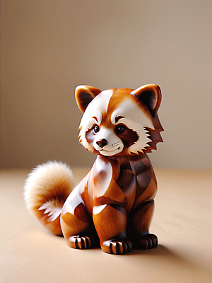 JPG 동물 편집이미지 조각 사람없음 목재 조각상 피규어 디지털합성 레서판다 편집소스 이미지편집 편집실사 AI포토 AI콘텐츠 나무 재료 포유류 조형물 미니어처 CG 파일형식