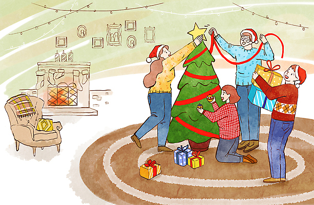 PSD 여자 남자 별 어린이 액자 크리스마스장식 크리스마스 일러스트 함께함 서기 들기 여러명 성인 선물상자 소파 크리스마스트리 카펫 무릎꿇기 벽난로 꾸미기 알전구 국내일러스트 자연요소 기념일 다수 컨셉 의자 전구 모션 선물 사람 상자 파일형식