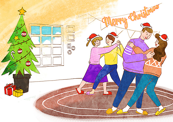 전신 PSD 커플 여자 남자 액자 크리스마스 일러스트 산타모자 창문 가족 주택 함께함 여러명 성인 선물상자 소파 크리스마스트리 파티 손잡기 카펫 춤 커플댄스 가랜드 성인만 국내일러스트 모자_잡화 기념일 다수 컨셉 의자 관계 모션 문화예술 선물 사람 이벤트 건물 상자 파티용품 파일형식