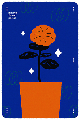 꽃 포스터 일러스트 사람없음 그래픽 파란색 반짝임 꽃병 미니멀 국내일러스트 AI파일 식물 컬러 모션 파일형식 벡터