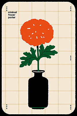 꽃 포스터 일러스트 사람없음 그래픽 꽃병 격자 베이지색 미니멀 국내일러스트 AI파일 식물 컬러 무늬 파일형식 벡터