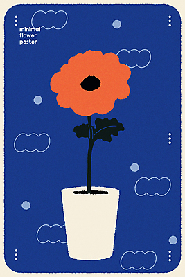 꽃 포스터 패턴 일러스트 사람없음 그래픽 파란색 꽃병 미니멀 국내일러스트 AI파일 식물 컬러 무늬 파일형식 벡터