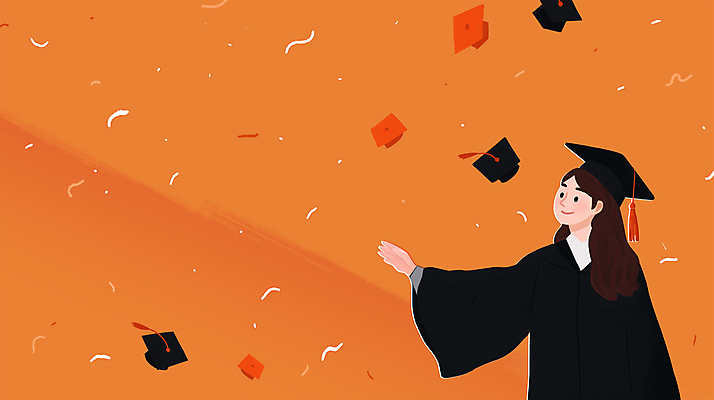 PSD 여자 교육 행복 일러스트 학사모 졸업 새출발 졸업생 한명 웃음 상반신 성인 손들기 주황색 희망 졸업가운 대학교 성인여자한명만 국내일러스트 모자_잡화 1 감정 컬러 학교 모션 새로움 표정 사람 가운 출발 여자한명만 성인여자만 파일형식