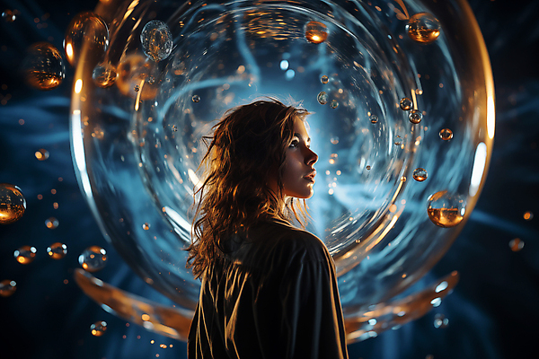 JPG 편집이미지 여자 미래 한명 상반신 성인 빛 어둠 물방울 원형 신비 디지털합성 가상공간 의료성형뷰티 몽환 증강현실 성인여자한명만 이미지편집 편집실사 AI인물포토 AI콘텐츠 도형 1 컨셉 사람 CG 여자한명만 성인여자만 파일형식 AI포토