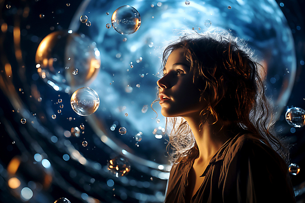 JPG 편집이미지 여자 미래 한명 상반신 성인 빛 어둠 물방울 원형 신비 디지털합성 가상공간 의료성형뷰티 몽환 증강현실 성인여자한명만 이미지편집 편집실사 AI인물포토 AI콘텐츠 도형 1 컨셉 사람 CG 여자한명만 성인여자만 파일형식 AI포토