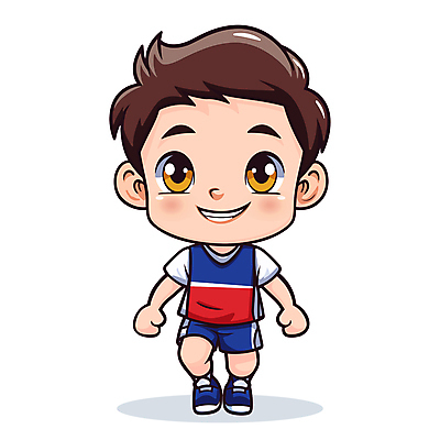 전신 캐릭터 남자 어린이 일러스트 한명 미소 웃음 소년 운동복 달리기 육상스포츠 러닝 소년한명만 일러캐릭터 AI파일 1 옷 스포츠 모션 표정 사람 남자한명만 소년만 파일형식 벡터