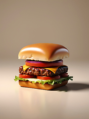 JPG 편집이미지 추상 패스트푸드 서양음식 사람없음 3D 햄버거 큐브 디지털합성 오브젝트 정사각형 편집소스 편집3D AI컴퓨터그래픽 AI콘텐츠 도형 음식 무늬 인스턴트 파일형식