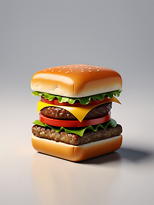 JPG 편집이미지 추상 패스트푸드 서양음식 사람없음 3D 햄버거 큐브 디지털합성 오브젝트 정사각형 편집소스 편집3D AI컴퓨터그래픽 AI콘텐츠 도형 음식 무늬 인스턴트 파일형식