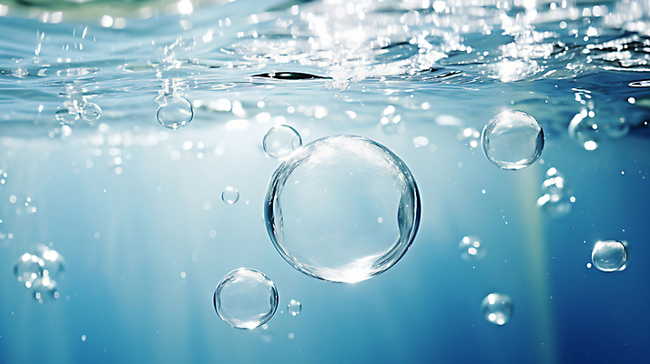 JPG 편집이미지 물결 하늘색 백그라운드 사람없음 물 빛 수중 거품 물방울 물기포 편집실사 AI컴퓨터그래픽 AI콘텐츠 자연요소 파란색 CG 파일형식