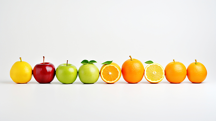 JPG 편집이미지 잎 오렌지 과일 단면 사람없음 다양 신선 사과 편집실사 AI포토 AI콘텐츠 식물 다수 CG 파일형식