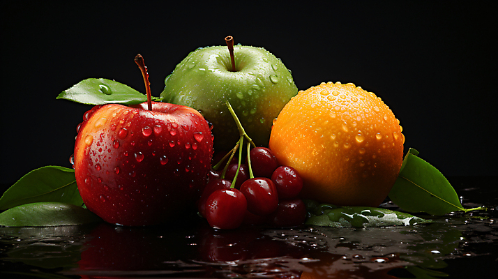 JPG 편집이미지 잎 과일 사람없음 다양 신선 사과 수분 편집실사 AI포토 AI콘텐츠 식물 다수 CG 파일형식