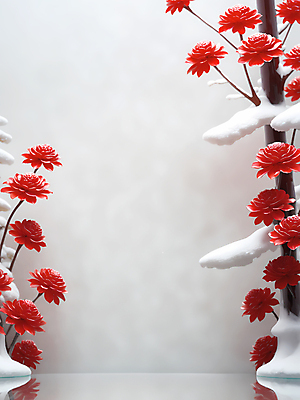 JPG 편집이미지 꽃 유리 사람없음 빨간색 흰색 디지털합성 겨울꽃 카피스페이스 편집소스 편집실사 AI포토 AI콘텐츠 식물 컬러 겨울 재질 공백 CG 파일형식