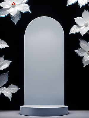 JPG 편집이미지 꽃 유리 사람없음 흰색 원형 디지털합성 아치 겨울꽃 단상 카피스페이스 편집소스 편집실사 AI포토 AI콘텐츠 도형 식물 컬러 겨울 재질 공백 CG 파일형식