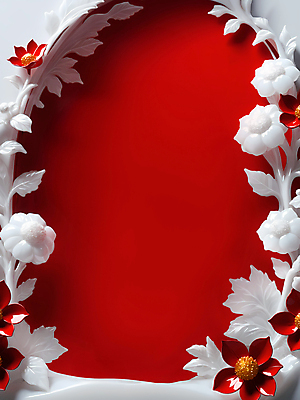 JPG 편집이미지 꽃 유리 프레임 사람없음 빨간색 흰색 디지털합성 겨울꽃 카피스페이스 편집소스 편집실사 AI포토 AI콘텐츠 식물 컬러 겨울 재질 공백 CG 파일형식