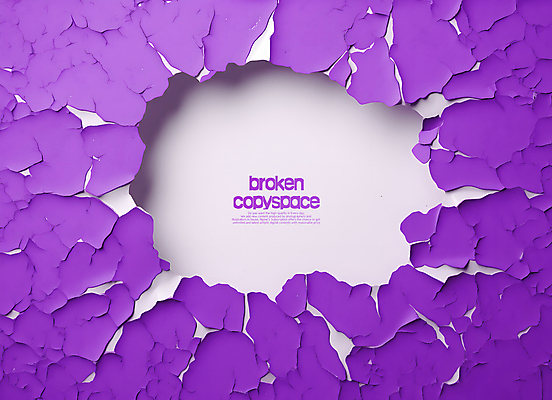 PSD 편집이미지 프레임 사람없음 보라색 손상 구멍 균열 깨짐 카피스페이스 이미지편집 컬러 컨셉 모션 공백 파일형식