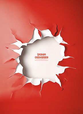 PSD 편집이미지 프레임 사람없음 빨간색 손상 구멍 균열 깨짐 카피스페이스 이미지편집 컬러 컨셉 모션 공백 파일형식