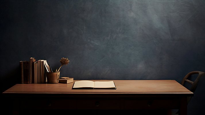 JPG 편집 편집이미지 사람없음 책 갈색 공책 서재 작가 책상 연필꽂이 편집실사 AI포토 AI콘텐츠 직업 컬러 가구 문구용품 CG 파일형식