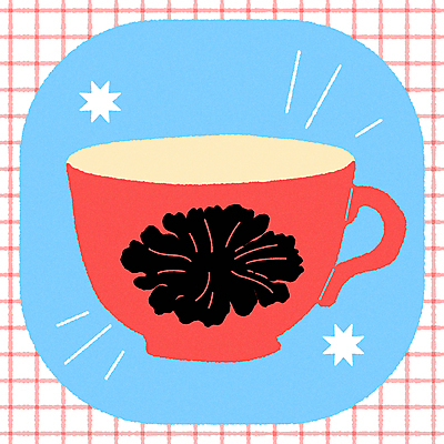 분홍색 하늘색 일러스트 티타임 사람없음 컵 빈티지 낙서 찻잔 체크무늬 미니멀 키치 국내일러스트 AI파일 식기 컬러 컨셉 무늬 휴식 잔 파란색 파일형식 벡터