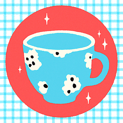하늘색 일러스트 티타임 사람없음 컵 반짝임 빈티지 낙서 찻잔 체크무늬 미니멀 키치 국내일러스트 AI파일 식기 컨셉 무늬 모션 휴식 잔 파란색 파일형식 벡터