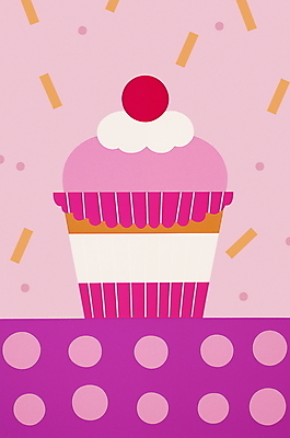 JPG 분홍색 일러스트 사람없음 케이크 축하 빈티지 생일 생일케이크 컵케이크 복고 키치 국내일러스트 AI일러스트 AI콘텐츠 카드프레임 기념일 컬러 컨셉 디저트 프레임 파일형식