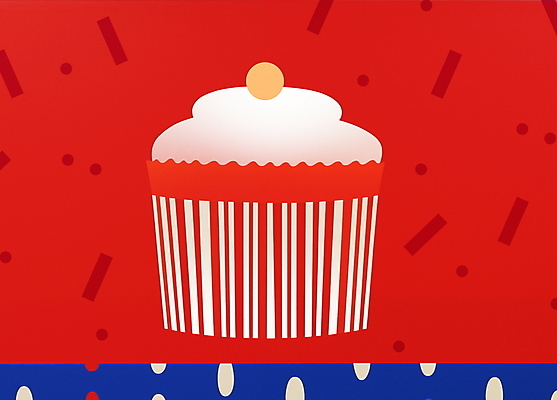 JPG 일러스트 사람없음 빨간색 케이크 축하 빈티지 생일 생일케이크 컵케이크 복고 키치 국내일러스트 AI일러스트 AI콘텐츠 카드프레임 기념일 컬러 컨셉 디저트 프레임 파일형식