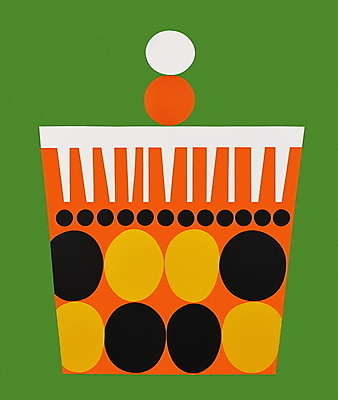 JPG 일러스트 사람없음 초록색 케이크 주황색 축하 빈티지 생일 생일케이크 컵케이크 복고 키치 국내일러스트 AI일러스트 AI콘텐츠 카드프레임 기념일 컬러 컨셉 디저트 프레임 파일형식