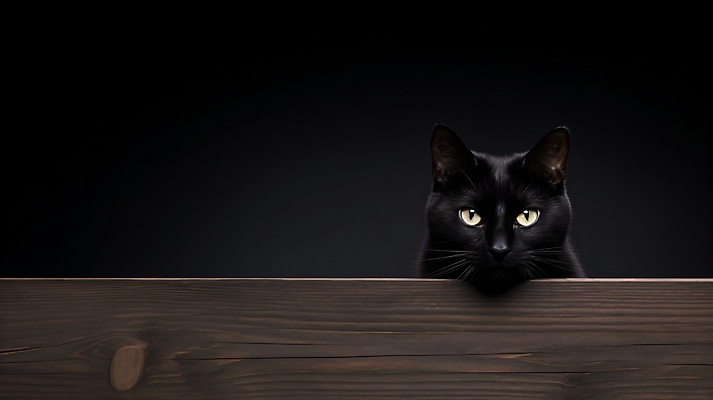 JPG 동물 편집이미지 한마리 사람없음 목재 검은색 고양이 어둠 편집실사 AI포토 AI콘텐츠 나무 1 컬러 재료 포유류 반려동물 CG 파일형식