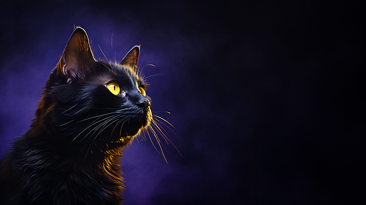 JPG 동물 편집이미지 한마리 사람없음 검은색 고양이 어둠 연기 카피스페이스 편집실사 AI포토 AI콘텐츠 1 컬러 포유류 반려동물 공백 CG 파일형식