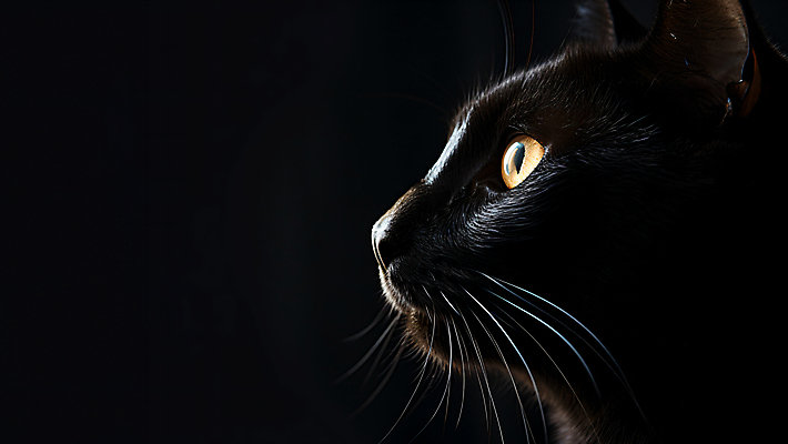 JPG 동물 편집이미지 한마리 응시 얼굴 사람없음 검은색 고양이 어둠 편집실사 AI포토 AI콘텐츠 1 시선 컬러 포유류 신체부위 반려동물 CG 파일형식