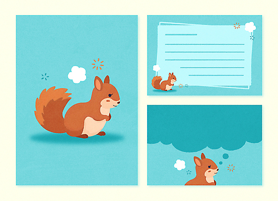 PSD 동물 꽃 동물캐릭터 말풍선 생각 일러스트 사람없음 파란색 세트 귀여움 편지지 다람쥐 엽서 팬시 아기자기 국내일러스트 일러캐릭터 카드프레임 식물 캐릭터 컬러 컨셉 프레임 설치류 편지 파일형식