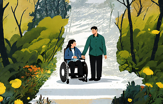 전신 PSD 나무 남자 행복 일러스트 함께함 성인 두명 친구 마주보기 손잡기 숲 장애인 복지 휠체어 장애인의날 지원 성인남자만 국내일러스트 식물 감정 컨셉 관계 모션 사람 사회이슈 장애 남자만 성인만 파일형식 법정기념일