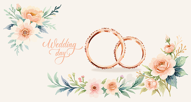 꽃 줄기 결혼 잎 일러스트 캘리그라피 사람없음 축하 결혼반지 결혼소품 국내일러스트 AI파일 식물 컨셉 이벤트 반지 오브젝트 파일형식 벡터