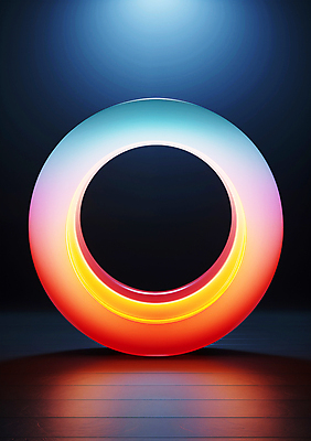 JPG 편집이미지 사람없음 빛 컬러풀 조형물 원형 고리 디지털합성 네온 그라데이션 편집소스 이미지편집 편집실사 AI컴퓨터그래픽 AI콘텐츠 도형 컬러 미술 CG 파일형식