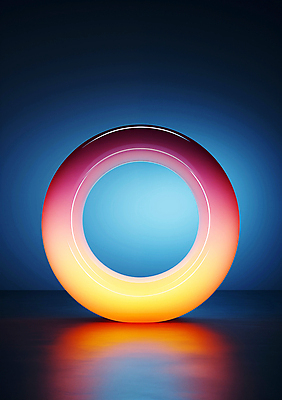 JPG 편집이미지 사람없음 빛 컬러풀 조형물 원형 고리 디지털합성 네온 그라데이션 편집소스 이미지편집 편집실사 AI컴퓨터그래픽 AI콘텐츠 도형 컬러 미술 CG 파일형식