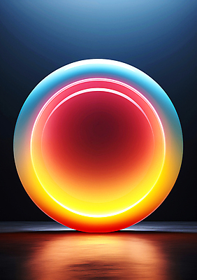 JPG 편집이미지 사람없음 빛 컬러풀 조형물 원형 디지털합성 네온 그라데이션 편집소스 이미지편집 편집실사 AI컴퓨터그래픽 AI콘텐츠 도형 컬러 미술 CG 파일형식