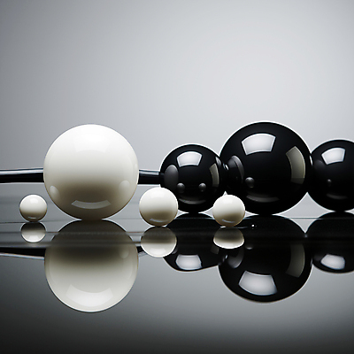 JPG 편집이미지 사람없음 조형물 반사 검은색 공간 흰색 구슬 디지털합성 조형 편집소스 이미지편집 편집실사 AI컴퓨터그래픽 AI콘텐츠 컬러 미술 CG 파일형식